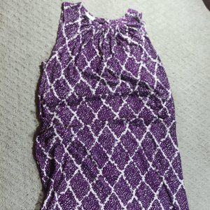 Donna Morgan Size12 Purple Pink Silk Flowy Knee-length Dress